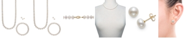 Macy's Cultured Freshwater Pearl 3 Piece Set, Necklace, Earrings and Bracelet